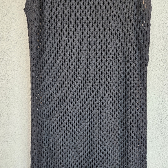 Open Edit Womens Maxi Open Knit Dress Sz XS Black Sleeveless Beach Fun Vacation - Picture 3 of 10